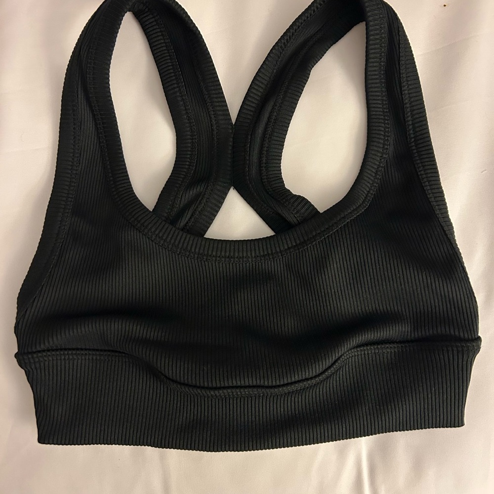 Zara Black Ribbed Top